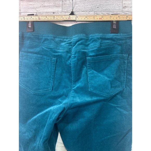 Lark Lane Womens Pants Size 12 Teal Corduroy Pull-On Straight Leg Stretch Velvet - Picture 5 of 9